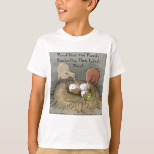 T-shirt Pássaros Kiwi Engraçados Cuidando de sua Fruta