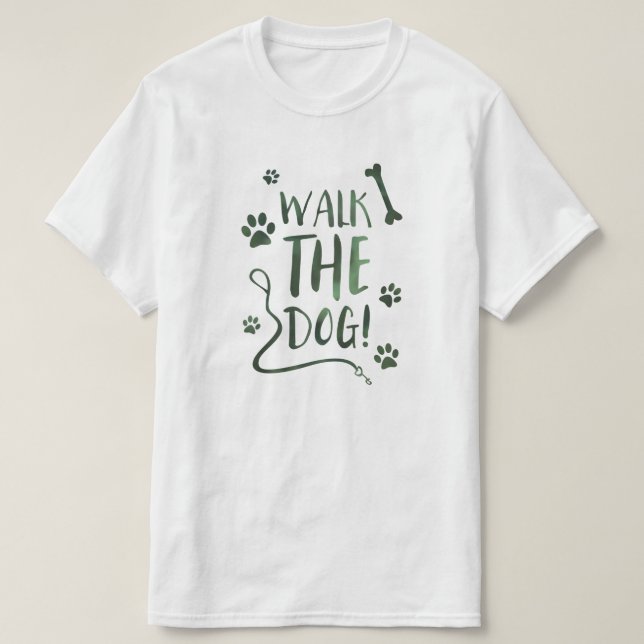 T-shirt passear com o cachorro (Frente do Design)