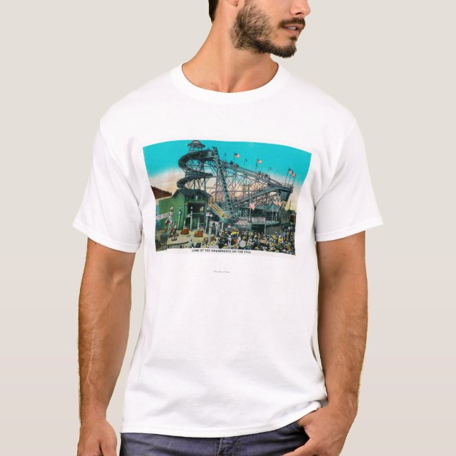 T-shirt Passeios do divertimento no Pike, Long Beach (Frente)