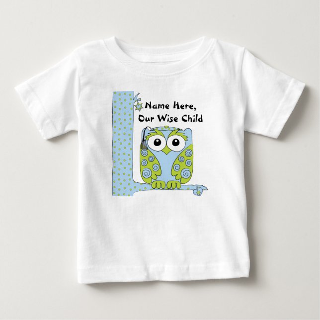 T-shirt Passover Baby Blue/Green Shirt "The Wise Child" (Frente)