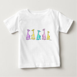 T-shirt Pastel do bebê dos girafas do bebê em