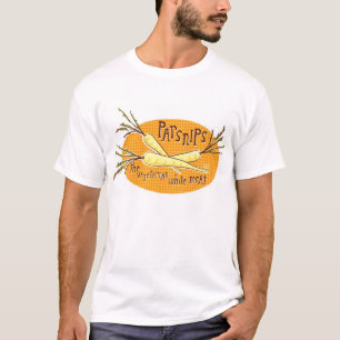 T-shirt pastinaga a carne branca do vegetariano