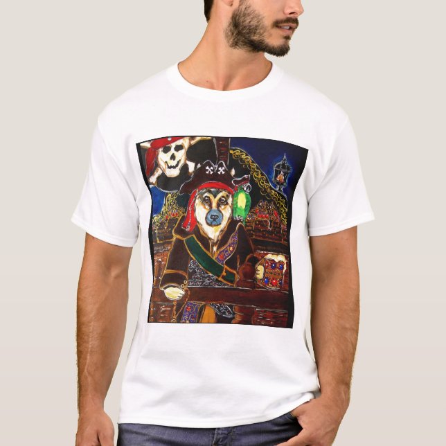 T-shirt Pastor Alemão Pirata (Frente)