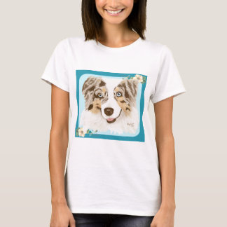 T-shirt Pastor australiano - amor de I meu Merle vermelho