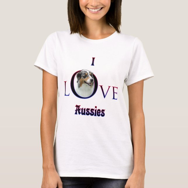 T-shirt Pastor Australiano I Love (Frente)