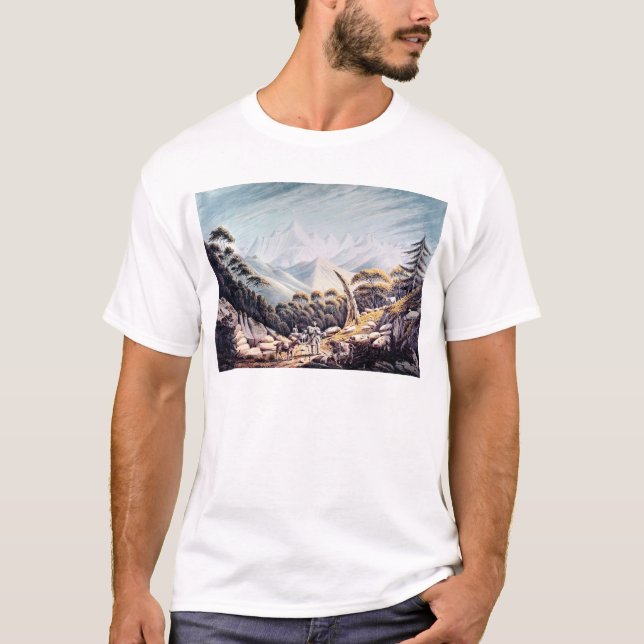 T-shirt Pastores nepaleses nos Himalayas, 1826 (Frente)