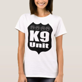 T-shirt Patas do cão do crachá do preto da unidade da