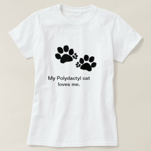 T-shirt - patas Polydactyl do gato - mulheres