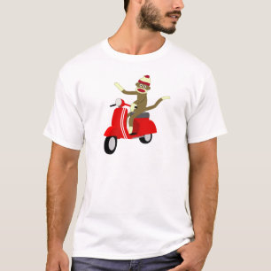 T-shirt Patinete do Vespa do macaco da peúga