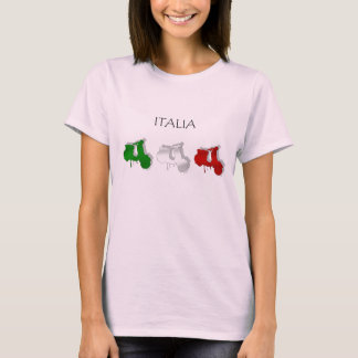T-shirt Patinetes italianos patinete de bandeira da Itália
