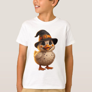 T-Shirt Pato De Bruxa De Halloween Para Crianças -