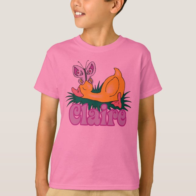 T-shirt pato dormindo com borboleta (Frente)