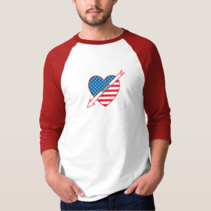 T-shirt Patriota da xadrez do coração