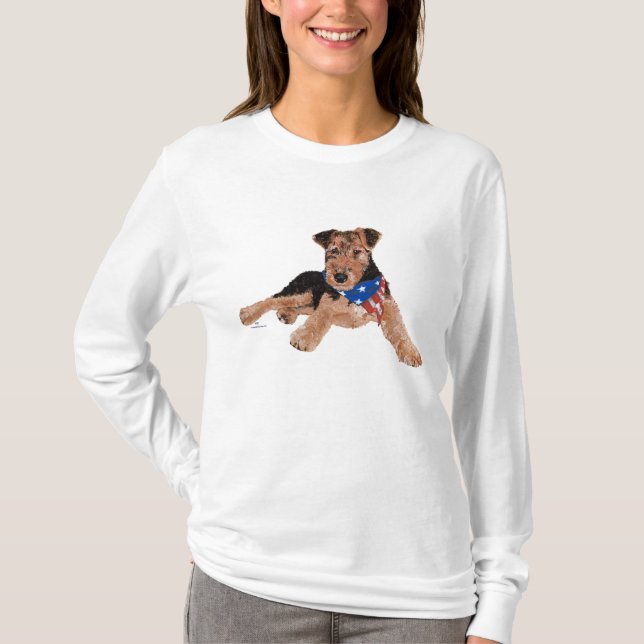 T-shirt Patriotic Terrier Puppy (Frente)
