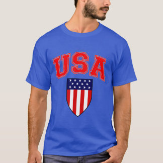 T-shirt Patriotic U.S.A American Flag Shield