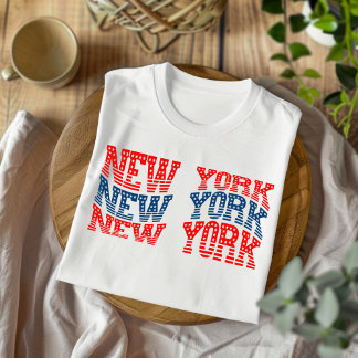 T-Shirt Patriótica New York Red e Blue Boho