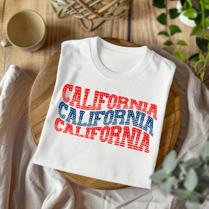 T-Shirt Patriótico California Red e Blue Boho