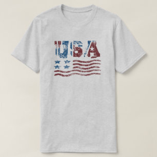 T-shirt patriótico da bandeira dos EUA