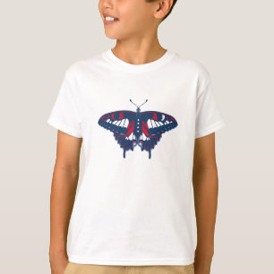 T-shirt patriótico da borboleta