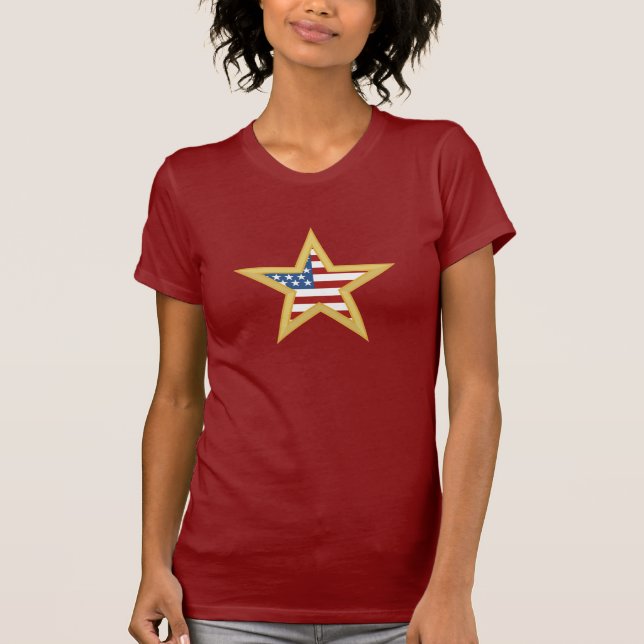 T-shirt patriótico da estrela (Frente)