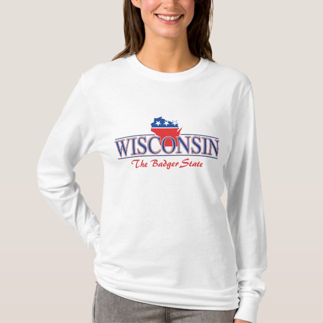 T-shirt patriótico de Wisconsin (Frente)