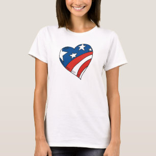 T-shirt patriótico do coração