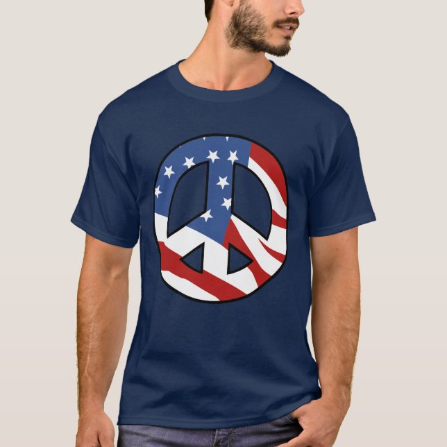 T-shirt patriótico do sinal de paz (Frente)