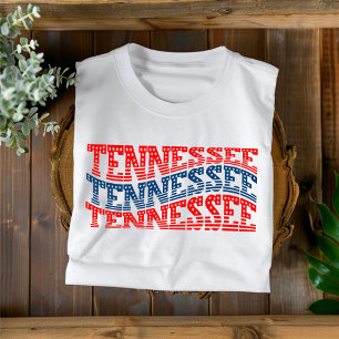 T-Shirt Patriótico do Tennessee Red e Blue Boho