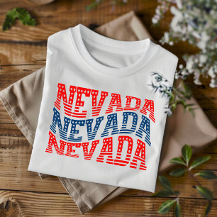 T-Shirt Patriótico Nevada Red e Blue Boho