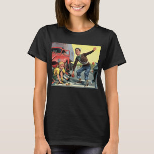 T-shirt Patrulha de Segurança Antiga Ajudando Menina