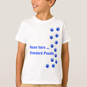 T-shirt Paw print blue - adicione o seu próprio nome ou ra