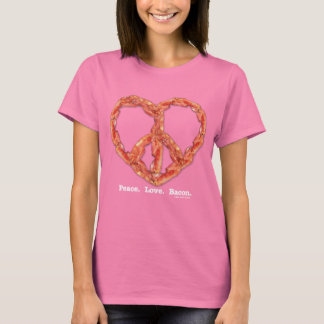T-shirt Paz. Amor. Bacon.