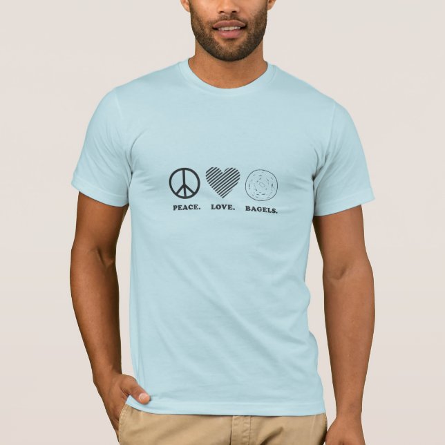 T-shirt Paz. Amor. Bagels. (Frente)