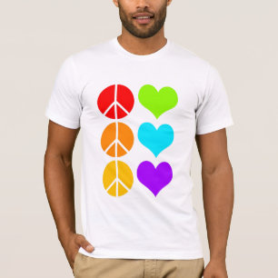 T-shirt paz & amor. [branco]