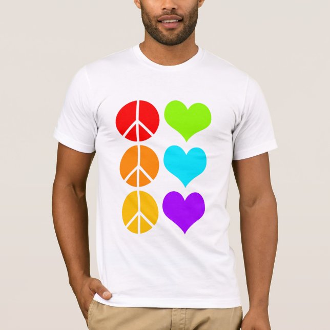 T-shirt paz & amor. [branco] (Frente)