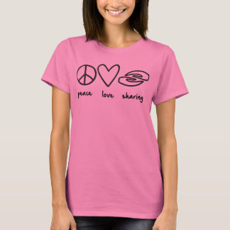 T-shirt Paz Amor Compartilhando Mulheres Multicolores Tie-