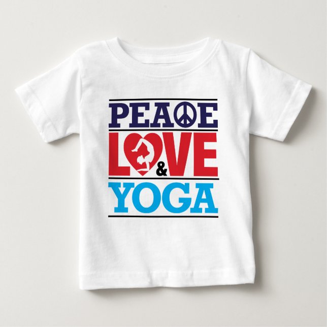 T-shirt Paz, amor e ioga (Frente)