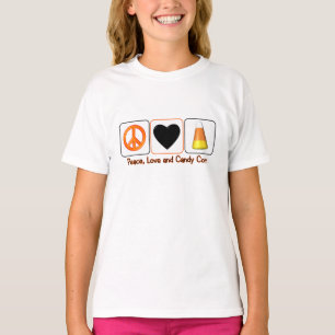 T-shirt Paz, amor e milho de doces