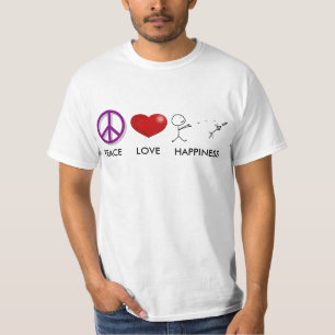 T-SHIRT PAZ, AMOR, FELICIDADE