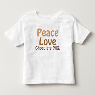 T-shirt Paz, amor, leite de chocolate