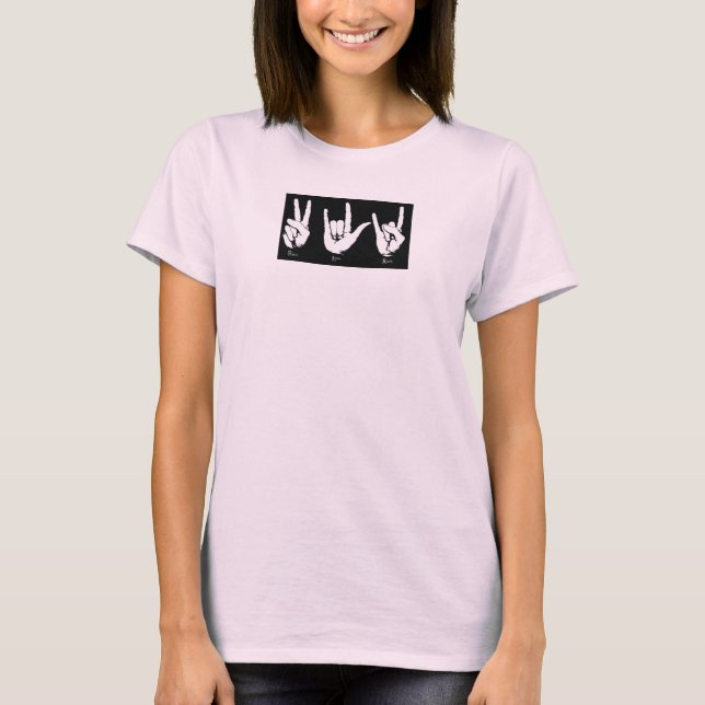 T-shirt paz amor rock (Frente)