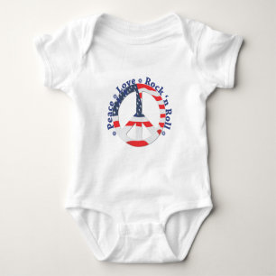 T-shirt Paz, amor, rolo da rocha n