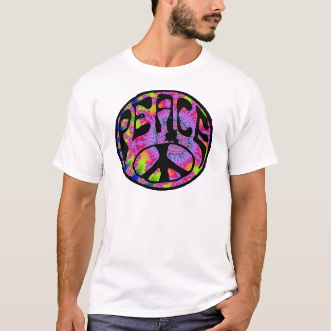 T-shirt Paz - fundo tingido laço (Frente)