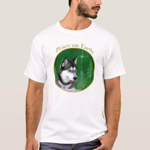 T-shirt Paz Siberian Husky (preto)