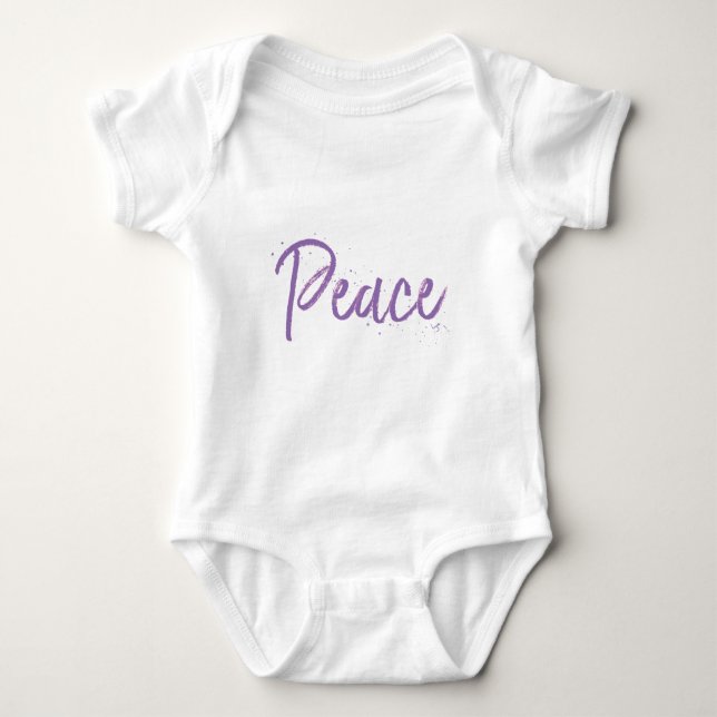 T-shirt Paz — Texto Roxo (Frente)