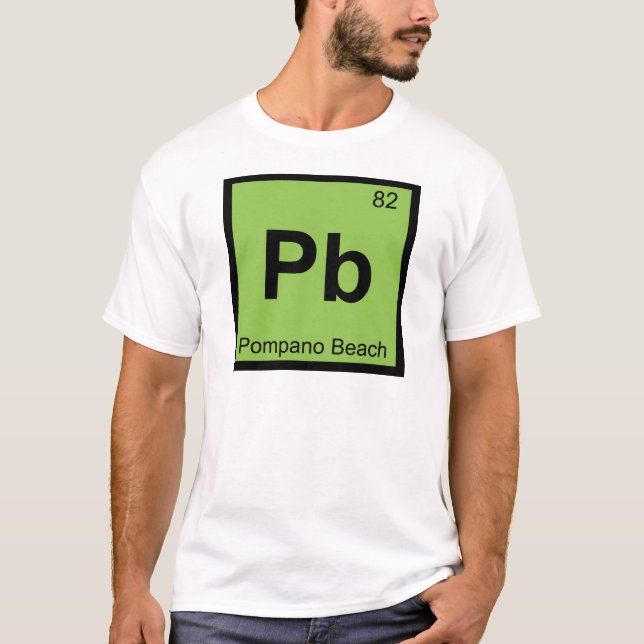T-shirt Pb - Pompano Beach Flórida Símbolo Químico (Frente)