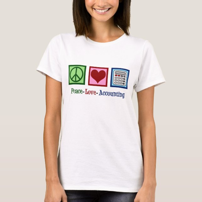 T-shirt Peace Love Accounting (Frente)
