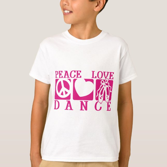 T-shirt Peace Love Dance (Frente)