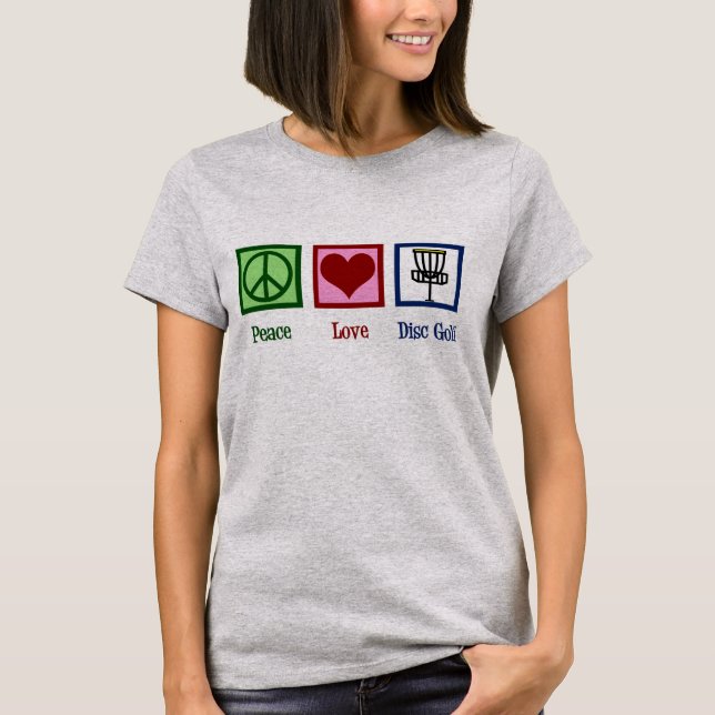 T-shirt Peace Love Disk Golf (Frente)