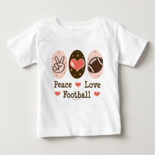 T-shirt Peace Love Football Baby Long Sleeve Tee